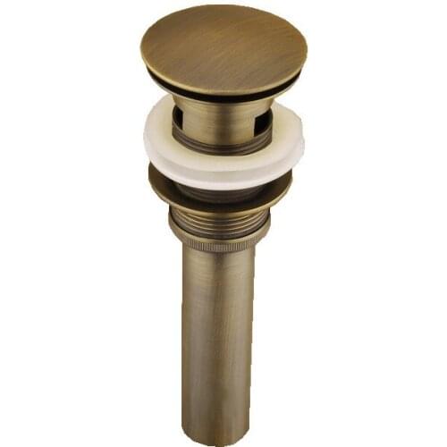 Antique Brass Vintage Retro Large Round Cap Pop Up Bathroom Sink Basin Waste / Drain With Overflow Bathroom Accessory msd003