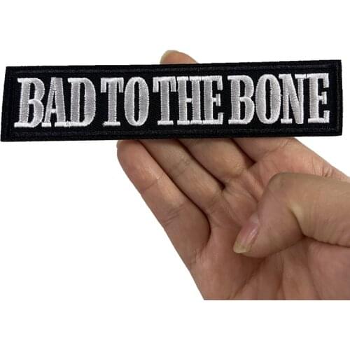 BAD TO THE BONE English Letters Clothes Patches for Stripes Clothing Stickers Iron on Appliques Alphabet Embroidery Badges