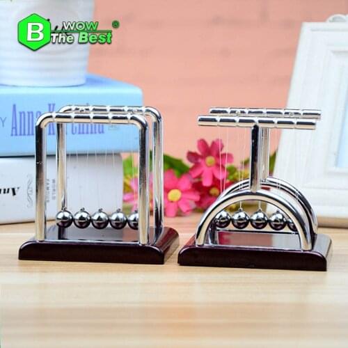 8.5*7*9cm Newton Cradle Balance Ball,Stainless Steel ball,plastic stand ,Physics Science Pendulum,Kids Educational Toy,Figurines