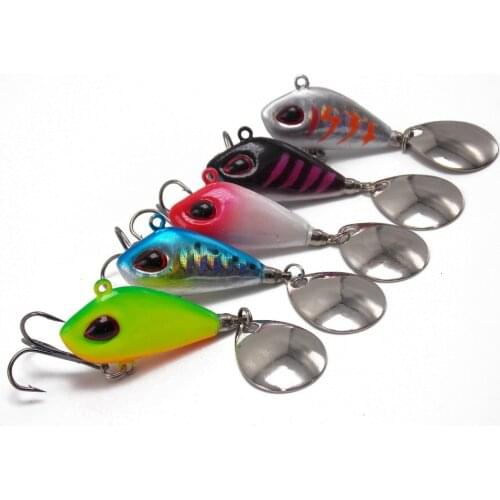 CATCHSIF 5pcs sinking pitch Spinners Spoon Blade with ball bearing swivel link add flash and vibration Fishing Baits