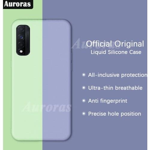 Auroras Case For Realme Narzo 30 5G Official Original Full Protection Soft Liquid Silicone Case For Realme7 4G Cover