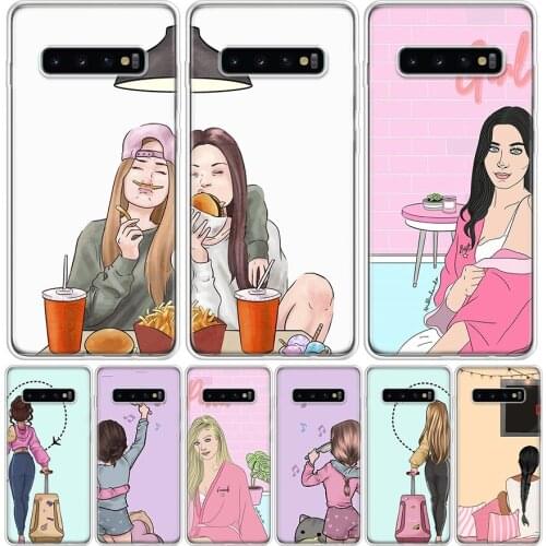 Girls Bff Best Friends Forever Phone Case for Samsung Galaxy S10 S20 Ultra Note 10 9 8 S9 S8 S7 J4 J6 J8 Plus Lite + Popular Cov