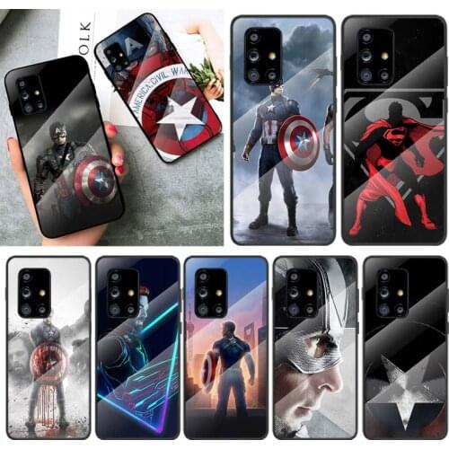 Tempered Glass Cover Marvel Capatian Hot Style For Samsung Galaxy A91 A81 A72 A71 A52 A51 A41 A31 A21S A11 A01 Phone Case