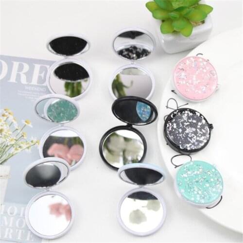 Phone Holder Fold Cartoon Glitter Double Mirror Expanding Stand Love Heart Pocket Bracket For All Mobile Phone Holder Stand