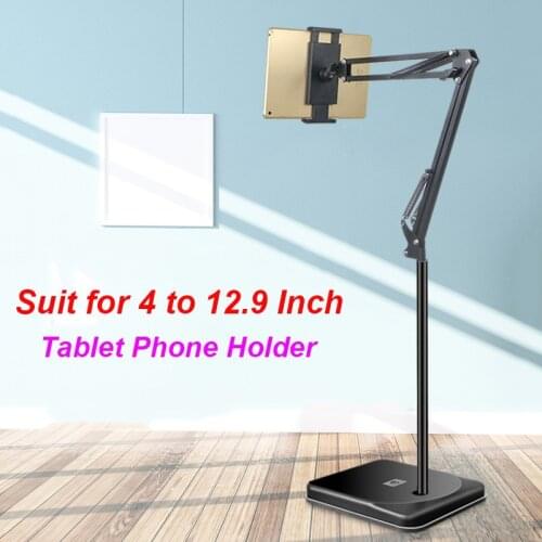 Long Arm Floor Tablet Phone Stand Holder for IPad Air Pro 12.9 Adjustable Sofa Bed Mount Stand for iPhone Samsung Huawei Support