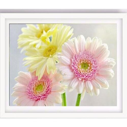 Diy 5D diamond painting all sticks diamond beautiful pink daisy flower mosaic living room home decoration, gift handcraft AS759