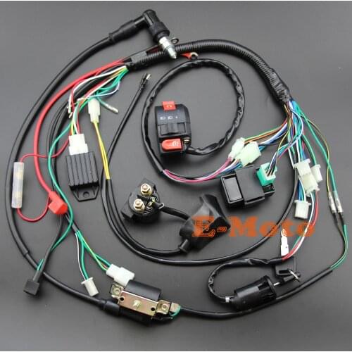 Full Electrics Wiring Harness Coil CDI Spark Plug Kits For 50cc 70cc 90cc 110cc 125cc 140cc ATV Quad Pit Dirt Bike Buggy Go kart