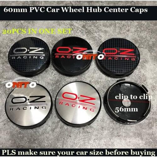 20pcs 60mm Auto Car Rims Wheels Center Covers Blackground for OZ Racing Logo Badge Emblem Wheel Hub Caps Label Logo Car Styling