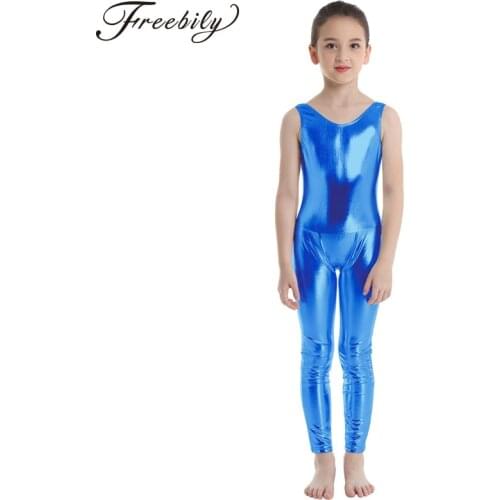 Teen Girls Ballet Dance Gymnastics Sleeveless Unitard for Kids Catsuit Stirrup Polyester Stage Show Leotard Childrens Unitards