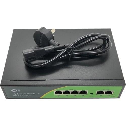 POE Switch 48V 10/100Mbps 6-Port IEEE 802.3 af/at Ethernet Switch Suitable for IP Camera AP/POE Internal Power