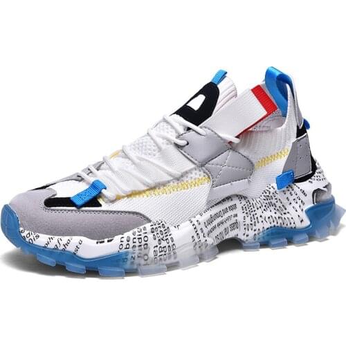 Mens Fashion Spring Blue Comfortable Casual Shoes Character Chunky Designer Shoes Outdoor Trainer Sneakers Zapatillas De Hombre