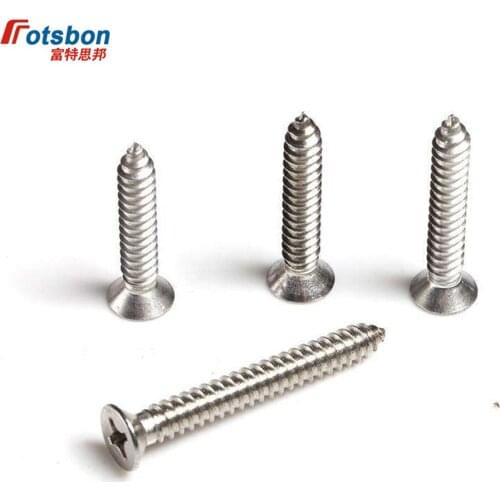 M3.5/M4 Cross Recessed Flat Head Screw Countersunk Self-tapping Screws Stainless Steel Vis Inoxydable Parafuso Inox Viti DIN7982