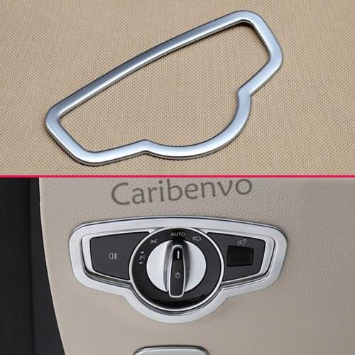 Matte Chrome Head Fog Light Button Dashboard Switch Cover Trims For 2017 Mercedes-Benz E-Class W213 S213 Interior Accessories