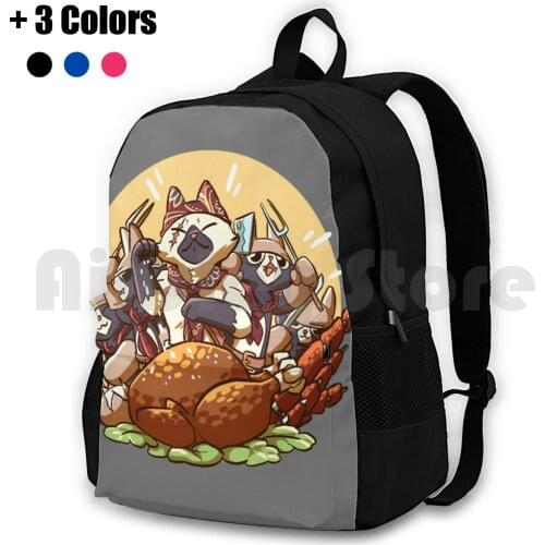 Meowscular Chef Bae Outdoor Hiking Backpack Waterproof Camping Travel Monsterhunter Monster Hunter World Monster Hunter World