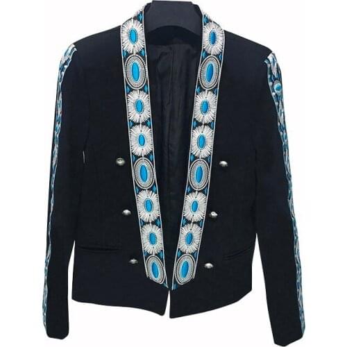 Man Small Suit Filming Performance Photography slim fit Coat Embroidery Mans Suit 2020 Autumn Hairstyle Division Handsome