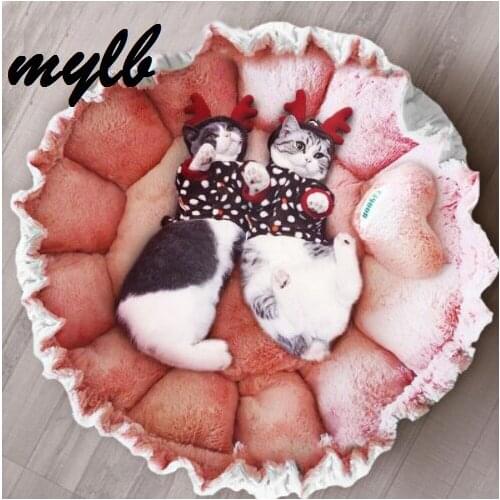 Mylb Cat Cute Pink Bed Warm Puppy Dog Bed Mat Autumn/Winter Lovely House for Cats