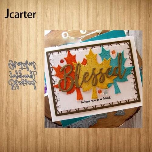 New Design Metal Cutting Dies Blessed Letters Craft Stencil Diy for Scrapbooking Handmade Card Make Shape Album Decoration Model