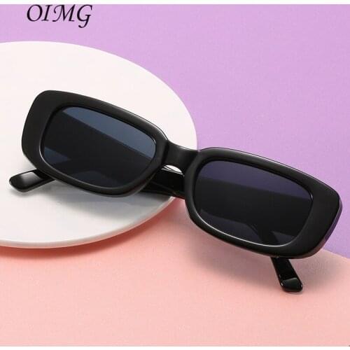Vintage Black Square Sunglasses Women Luxury Brand Small Rectangle Sun Glasses Female Gradient Clear Mirror Oculos De Sol