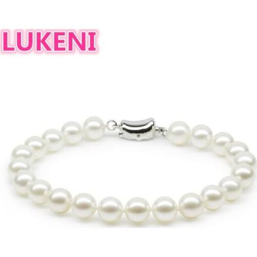 Genuine S925 Sterling 8-10mm AKOYA style Perfect round pearl Bracelet Fashion jewelry For women Free shipping