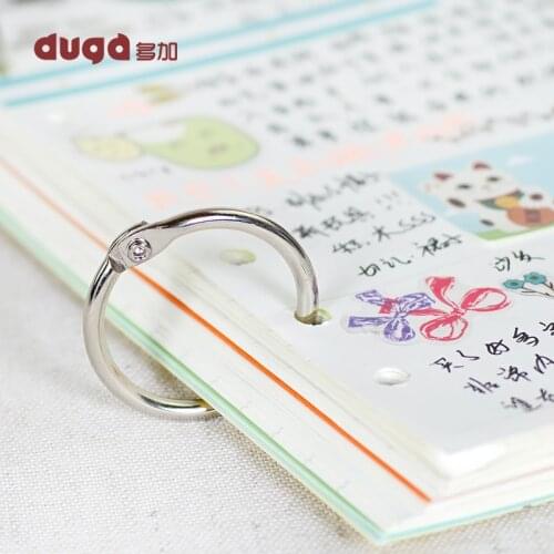 30Pcs Staple notebook Binder 30mm Outer Diameter Loose-Leaf Ring Keychain Hinged Circlip Ring Album Scrapbook Craft