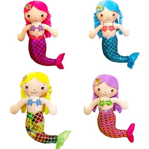 Plush Toy Cartoon Mermaid Humanoid Doll Doll Pillow Child Comfortable Stuffed Plush Toy Cute Doll Comfortable Pillow 30cm