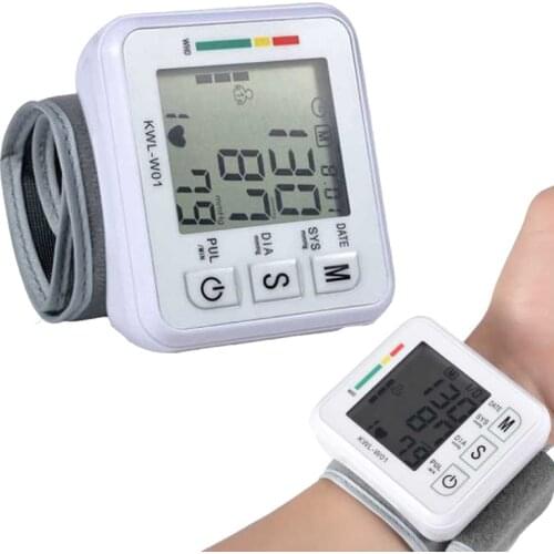Portable Wrist blood pressure Sphygmomanometer monitor tonometer Machine saint health medical equipment BP Heart Rate meter
