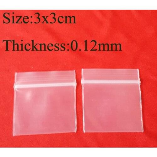 3x3cm 1.2''x1.2'' mini clear Self Sealing ZipLock Plastic pill packaging bags custom plastic bag 1000pcs/lot wholesale