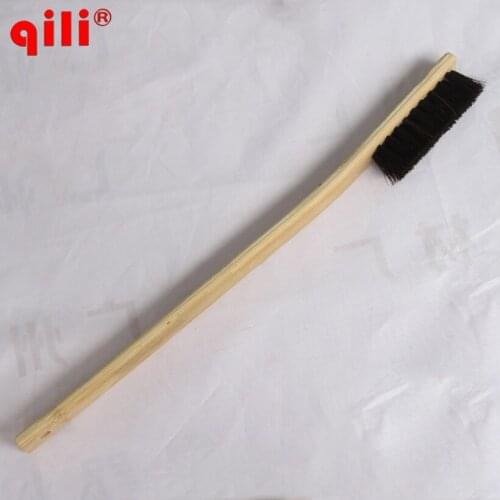 Qili Best Quality Brush Wood Brush Horse Hair Bristles Boot Care Clean Long Handle Car Vechile Cleaning Tool