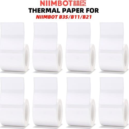 8 Roll Thermal Printing Paper Self-adhesive Paper Barcode Price Size Name Label Paper for Niimbot B3S/B11/B21 Thermal Printer