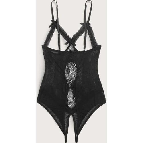 Sexy Teddy Costumes Women Lace Lingerie Hot Erotic Lenceria See Through Babydoll Chemise Porno Underwear For Adults Sex Clothes