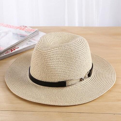 Seioum Sun Hat Summer Hats For Women Men Unisex Straw Beach Panama Hat Bucket Hat Chapeau Femme Homme Travel Vacation Seaside