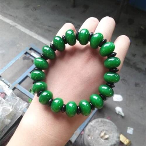Dry green jasper abacus bead bracelet with Citroen raw jadeite Bracelet