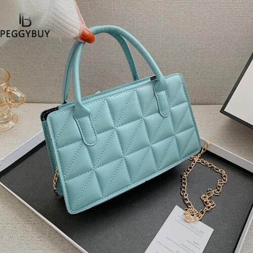 Women Fashion Chain Handbag New 2021 Summer Zipper PU Leather Luxury Crossbody Bag Ladies Casual Solid Color Shoulder Bag