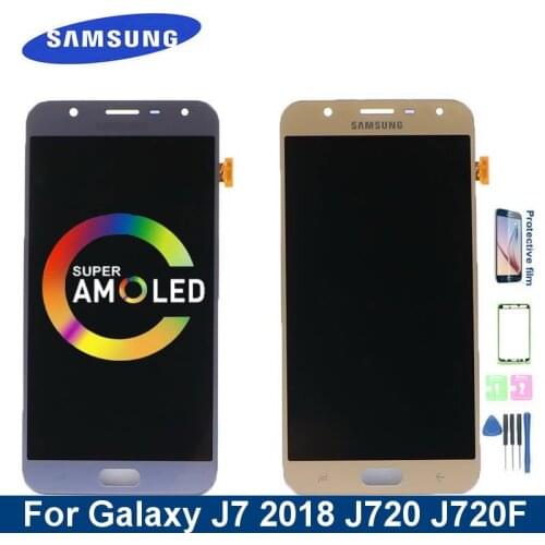 Super AMOLED Display For Samsung Galaxy J7 Duo 2018 J720 J720F J720M SM-J720F J720DS LCD Display Touch Screen Digitizer Assembly