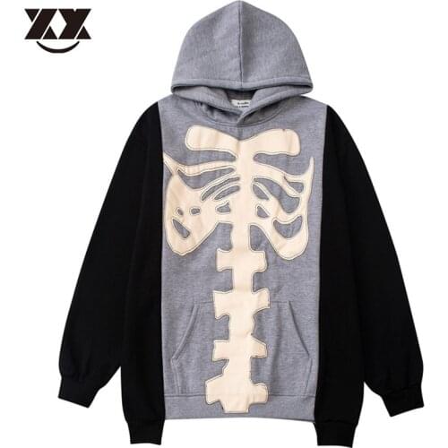Angel Dark Print Hooded Jacket Men Streetwear Hip Hop Autumn Winter Fleece Jacket Women Oversized Outwear Harajuku Anime Coats