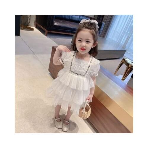 Girls' dresses for spring 2021 new childrens western-style skirts, childrens fashion, baby skirts, net gauze and cake skirts