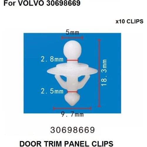 X10pcs For VOLVO OEM 08-13 C30 Quarter Panel-Fender Liner Clip 30698669 New