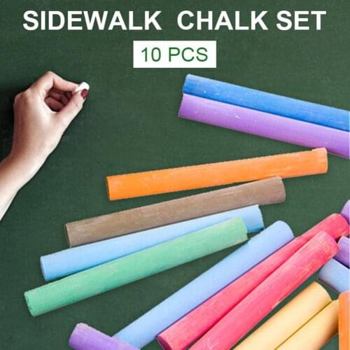 10PCS Blackboard Colorful Chalk Set Bright Colors Doodle Drawing Dustless Sidewalk Chalk for Children Teacher Supplies