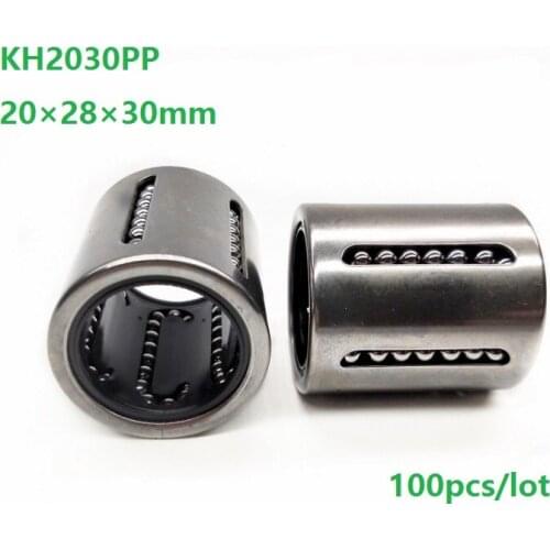 100pcs/lot KH2030PP Ball Linear Motion Bearing mini Linear Ball Bearings Pressing Linear Bushing CNC Router 20*28*30mm