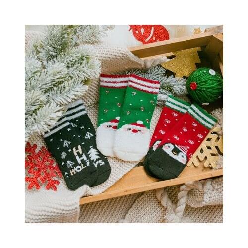 3 Pair Christmas Socks Kids Autumn Winter Thicken Boys Girls Socks Cartoon Cotton Kids Socks Warm New Year Socks Wholesale