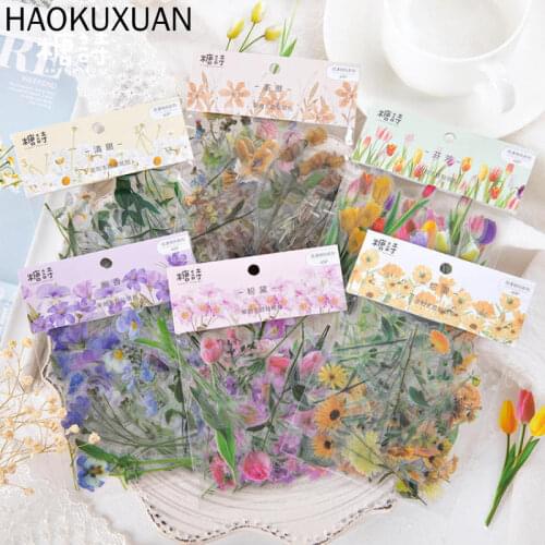 40pcs Lovely Floral Flower Diary Sticker Label Sticker Handbook Decoration