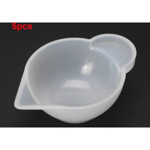 5 PCS Silicone Mold Cup Dispenser DIY Epoxy Resin Split Cups for Jewelry Making Tool Color Modulation Jewelry Accessory
