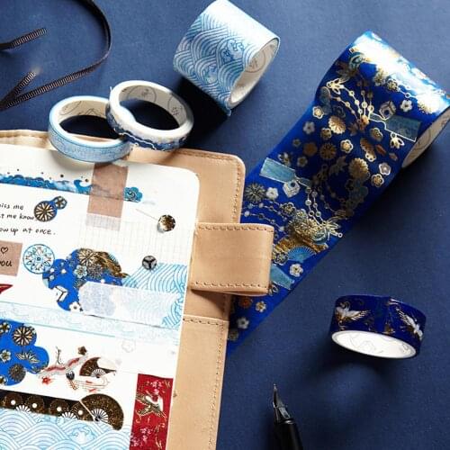 5Pcs Bronzing Washi Tape DIY Decoration Diary Vivid Color Tape