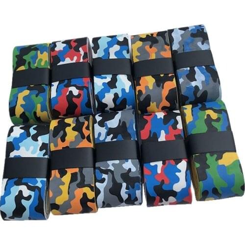 50pcs Wholesales Anti-slip Tennis Overgrip Tennis Sweatband dry feel Camo printing badminton Racket Wrap Tape