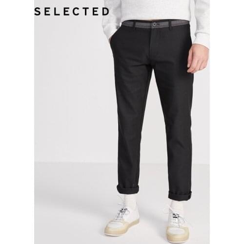 SELECTED Mens Spring Slim Fit Cotton Pure Color Pants S|420114511