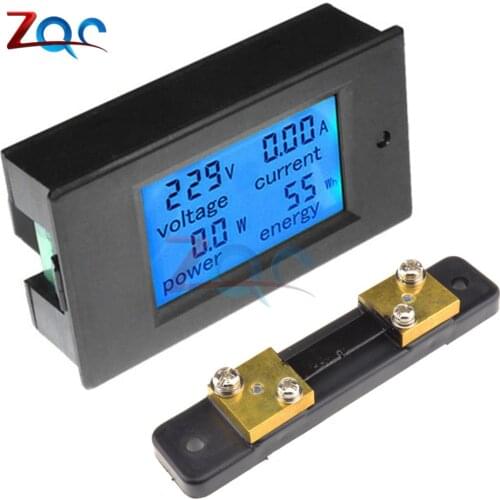 DC 6.5-100V 0-50A Digital LCD Display Voltmeter Ammeter Wattmeter Power Meter with 50A Shunt Voltage Current Power Energy Tester