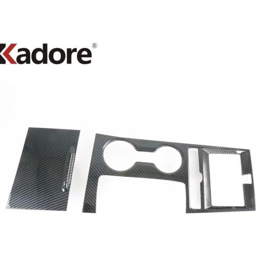 For Kia Optima 2021 2022 Interior Accessories Carbon Fiber Gear Shift Panel Cover Water Cup Cover Trim Car Styling LHD