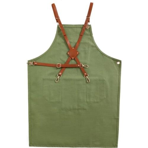 Florist apron cotton thick wear-resistant canvas painting milk tea shop cafe Korean work clothes custom logo