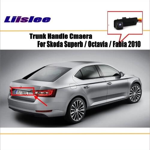 Trunk Handle Car Rearview Camera For Skoda Superb Octavia Fabia 2010 up Reverse Back Up Parking CCD RCA NTST PALCAM