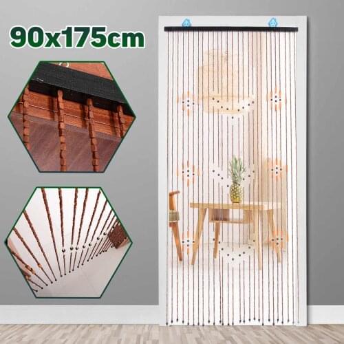 Classic Wooden Bead Curtain 175x90cm Handmade Doorway Blinds Hanging Strips Fly Screen Divider Home Door Window Wooden Curtains